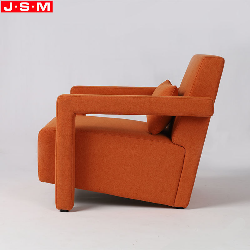 Metal Frame Leisure Sofa Chair Home Living Room Bedroom Armchair With Foam And Fabric