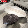 Modern Timber Wooden Furniture Coffee Table Black Metal Marble Luxury Coffee Table