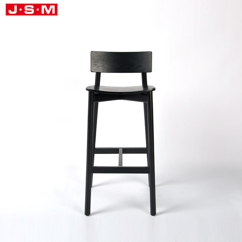 Modern Furniture Black High Back Wood High Chair Bar Stool