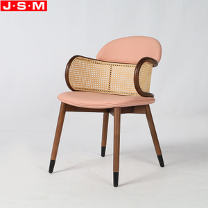 Hotel Wooden Dining Room Home Cushion Seat Dining Chairs With Black Legs