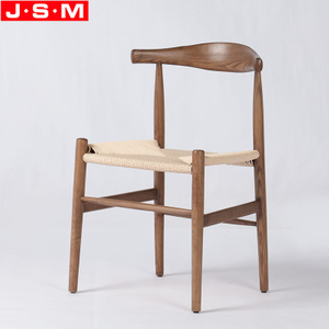 Vintage Paper Rope Seat Living Room Wooden Legs Restaurant Dining Chair