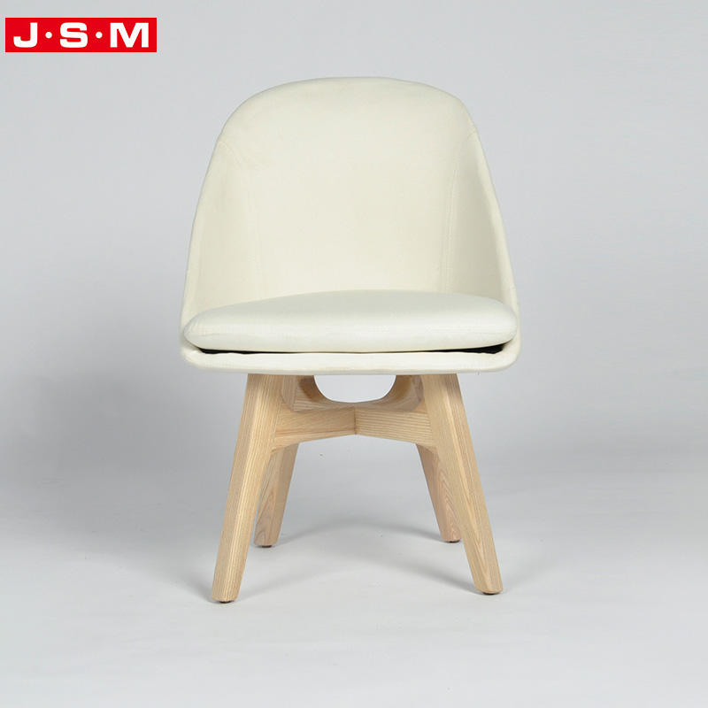 Luxury Furniture Wood Foam And Fabric Nordic Royal White Single Dining Chairs