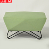 Modern Irregular Shape Ottoman Stool Upholstered Metal Frame Ottoman Stool