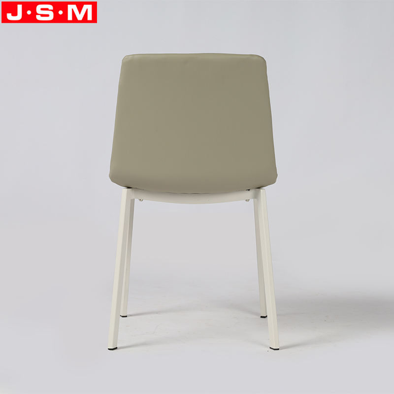 Modern Design Upholstered Fabric Not Armrest Dining Chair With Backrest