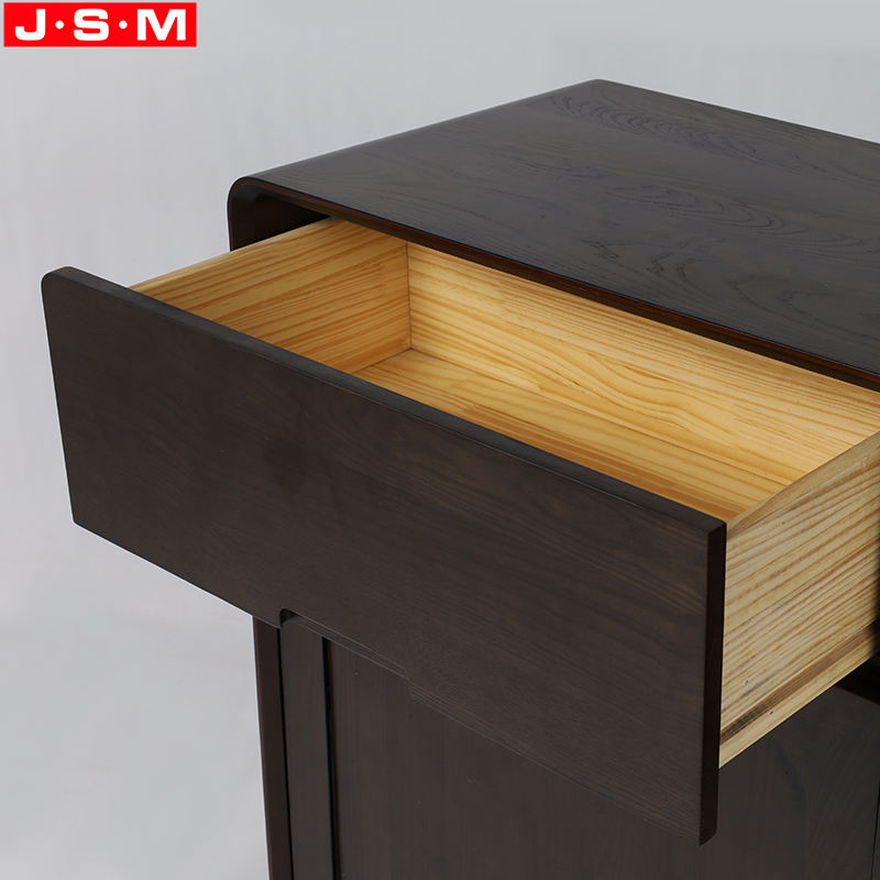 Custom Rustic Style Veneer Ash Timber Frame Wooden Brown Living Room Cabinet