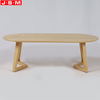 Wooden Veneer Table Top Living Room Coffee Table With Ash Timber Base