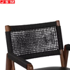 Hot Selling Luxury Quality Dinning Leather Cotton Rope Woven Back Dining Chair