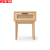 Bedroom Furniture Nightstands Wooden Night Stands Home Storage Bedside Table With Rattan Weaving Drawer