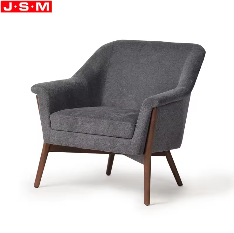 Simple Nordic European Fabric Upholstery Ash Wooden Legs Living Room Armchair Leisure Chair