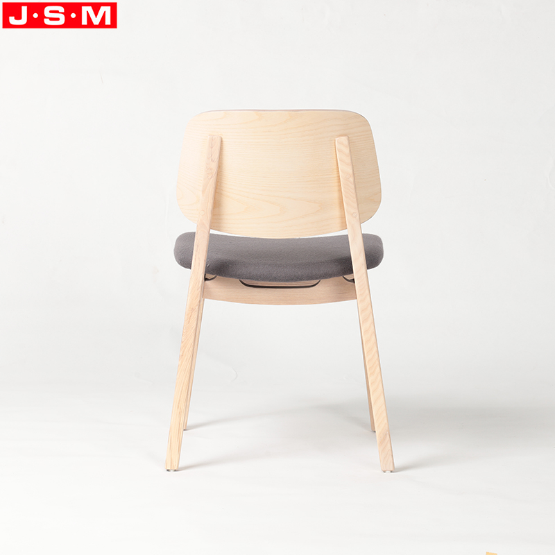 European Simple Style Restaurant Cafe Indoor Dining Chair Wooden Leisure Dining Chair With Cushion Seat