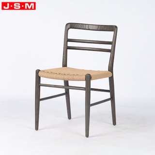 Black Wood Dining Chair Dining Table Chair Cushions Dining Table Chair Set Paper Rope Weaving Seat Ash Timber Frame