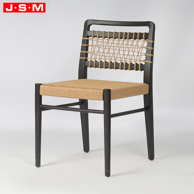 Rusticcafefurniture Sillas De Comedor Nordic Solid Wood Dining Chair American Paper Rope Back and Seat Wooden Dining Chair