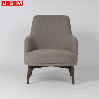 Nordic Modern Living Room Furniture Leisure Chair Wooden Manufacturer Poltrona Upholstered Accent Chair Solid Wood Armchairs