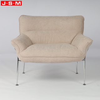 Nordic Modern Living Room Furniture Cushion Seat Accent Chair With Armrest and Metal Frame for Living Room Bedroom Office