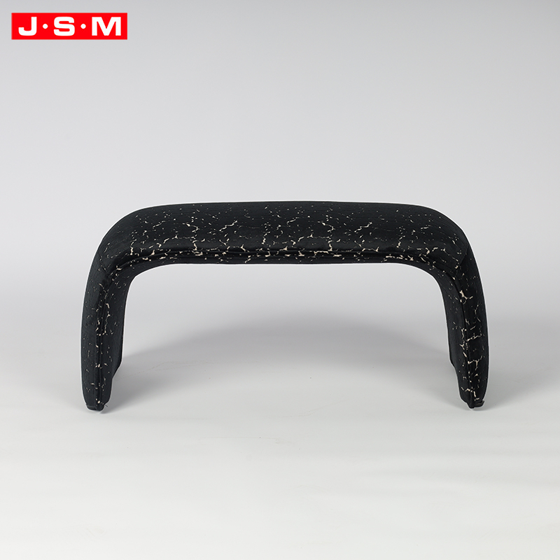 Black Living Room Furniture Home Stool And Ottoman Classic Molded Foam with Fabric Upholstered Long Footstool Bed End Stool