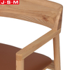 High Quality Dining Chair Ash Solid Wood Hotel Dining Chair Hard PU Leather Woven Seat