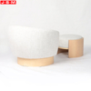 Modern Furniture Pink Cushion Seat Reclining Wooden Cushion Seat