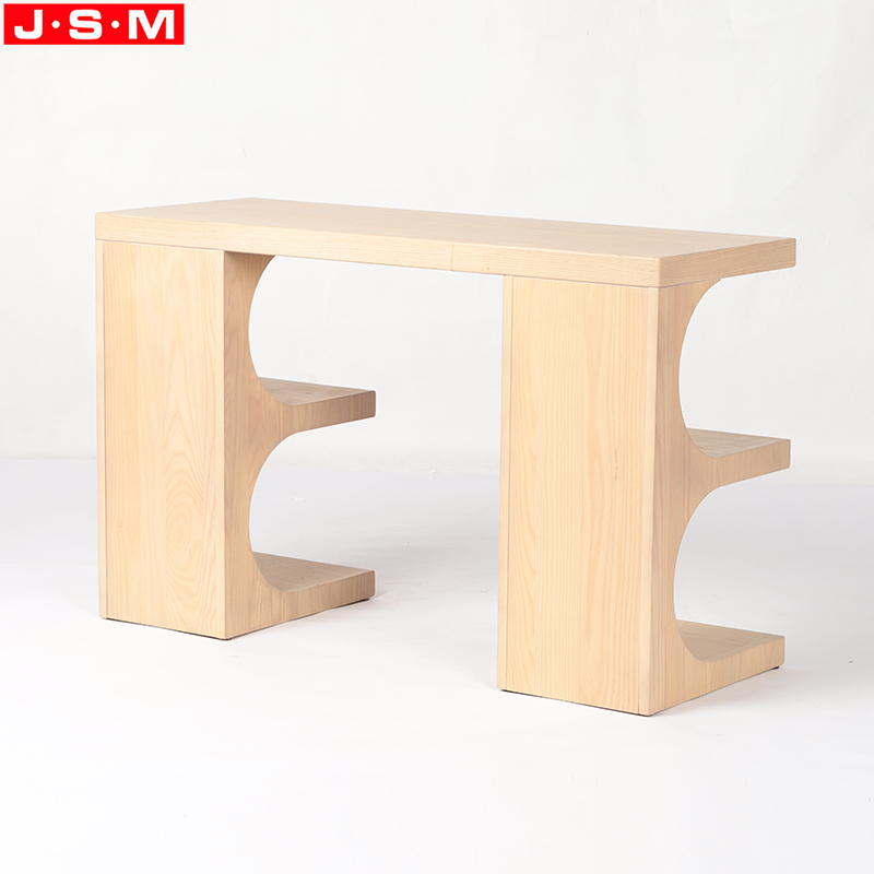 Golden Chrome Decoration Plywood with Ash Veneer Carcase Computer Desk For Home Office