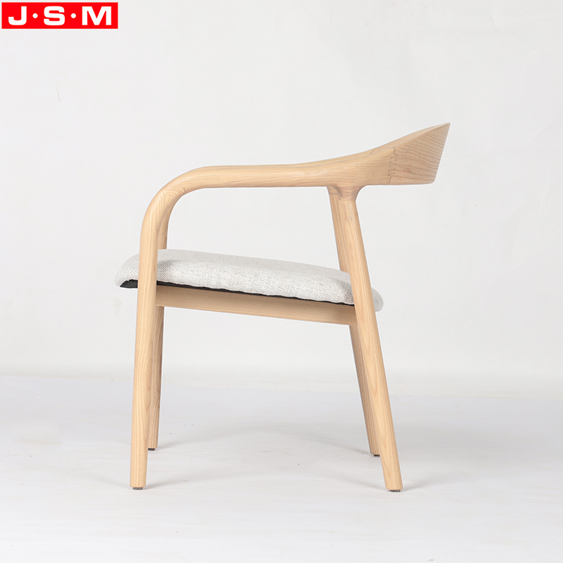 Popular Cushion Seat Ash Wood Armchair Fabric Upholstery Lounge Chair