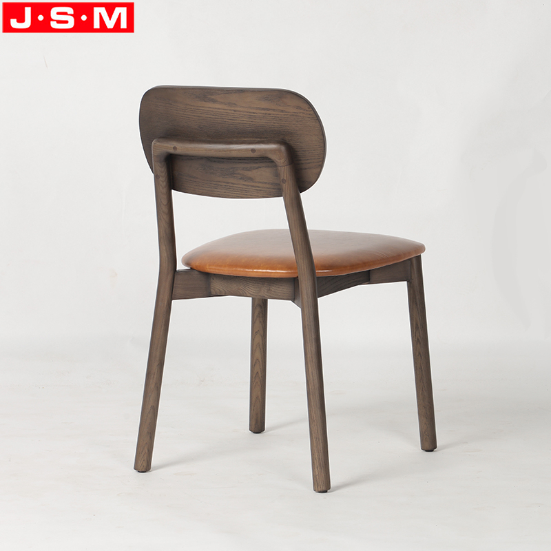 Modern Nordic Design Wooden Legs Restaurant Cafe Dining Chair With Cushion Seat