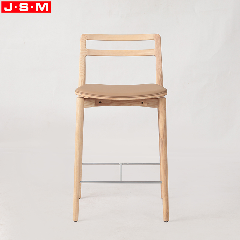 Nordic Modern Luxury Stool Wooden Chair Sets Leather Bar Chair