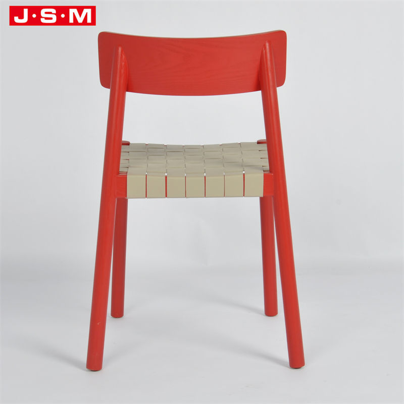 Hot Sale Restaurant Wooden Leather Woven Weave Dining Chairs For Dining Room