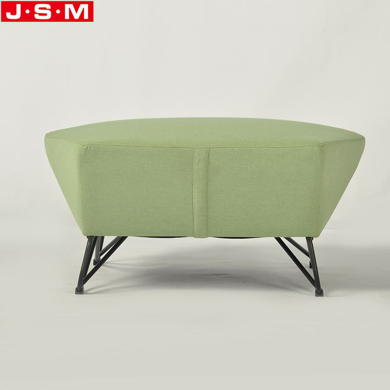Modern Stylish Leisure Furniture Interior Room Wooden Green Ottoman Stool With Metal Legs