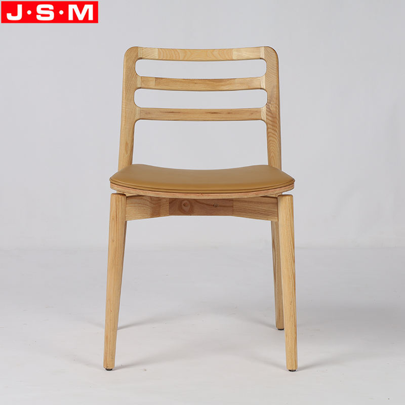 Simple Furniture Hotel Room Restaurant Wooden Ash Timber Frame Dining Chairs