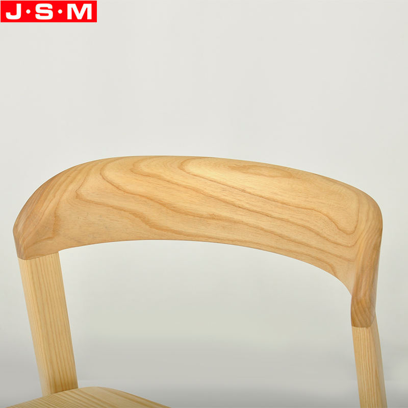 Modern Office Building Bathroom Living Room Ash Timber Frame Dining Chairs Without Armrests