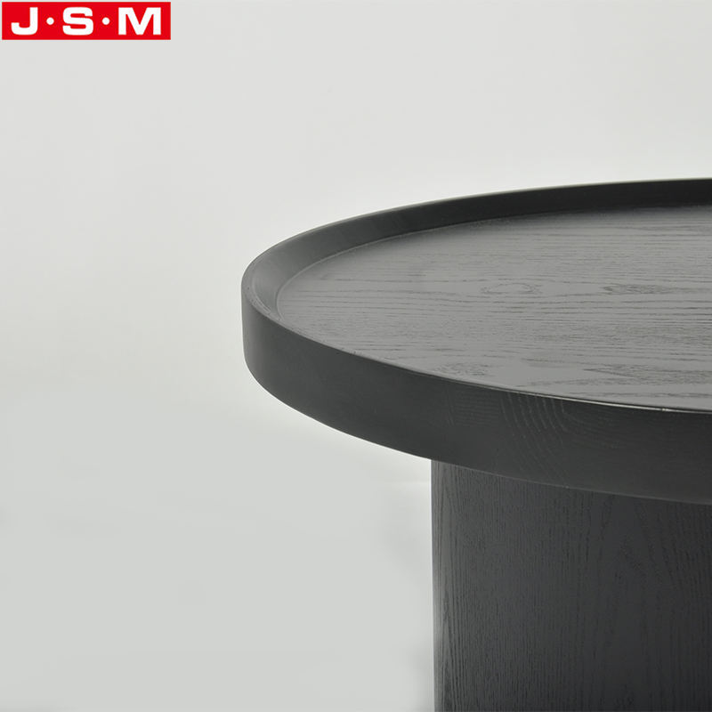 Modern Small Furniture Round Black Ash Timber Frame Table Coffee Table