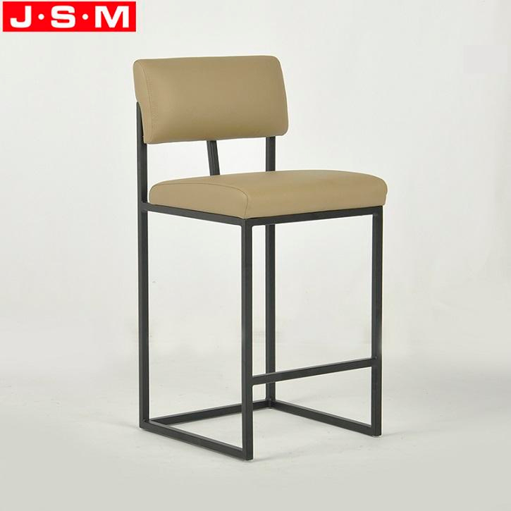 Hot Sale Elegant Design Metal Base Upholstery Solid Wood Bar Chair