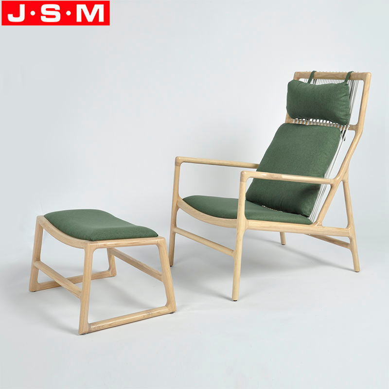 Solid Wood Frame Fabric Ottoman Living Room Furniture Home Stool Ottoman