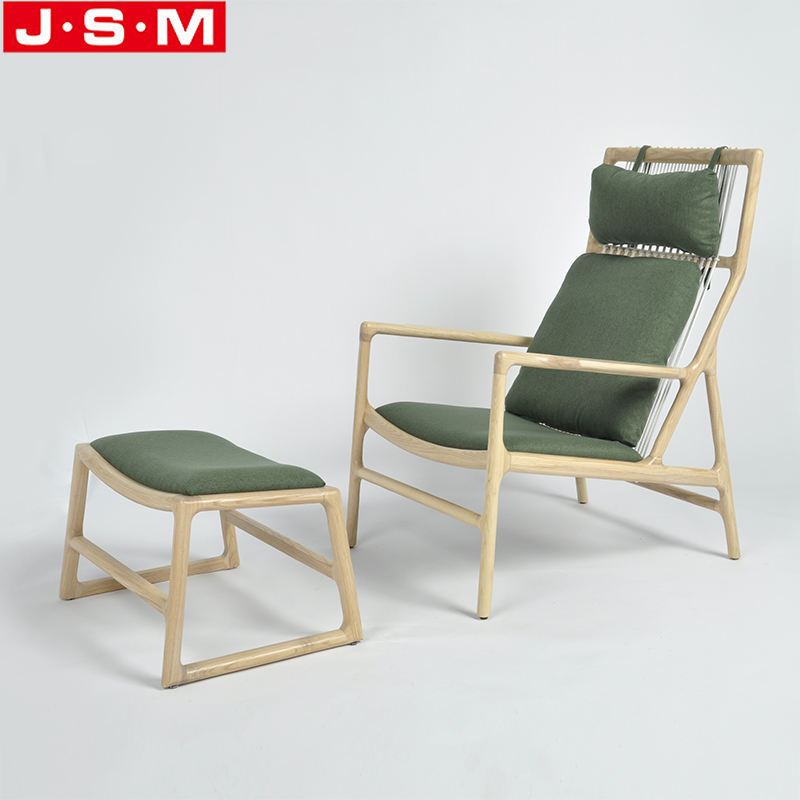 Solid Wood Frame Fabric Ottoman Living Room Furniture Home Stool Ottoman