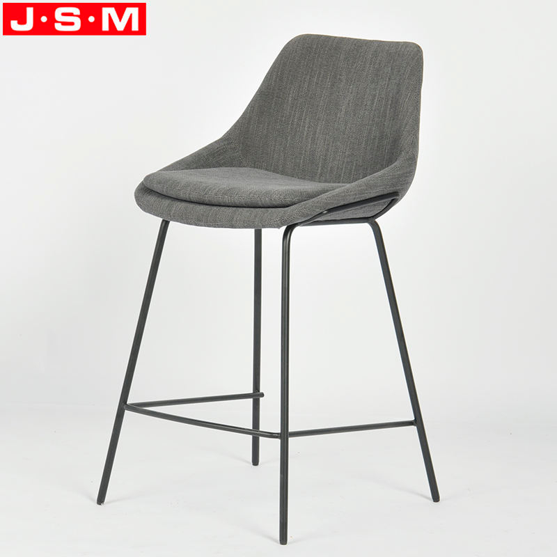 Vintage Kitchen Outdoor Counter High Metal Leg Black Upholstered Bar Stool