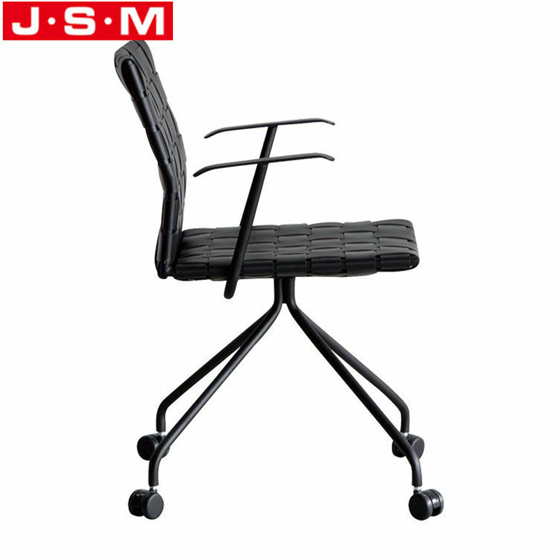 Luxury Executive Staff Training Brown Swivel Office Chairs For Caster Wheel 