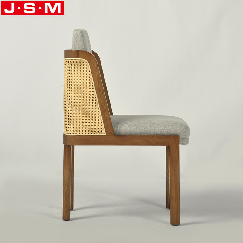 Comfortable Cushion Seat Back Chair Plastic Rattan Back Dining Chair Without Armrests