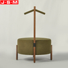 Good Quality Space Saving Round Wooden Frame With Foam And Fabric Ottoman Stool