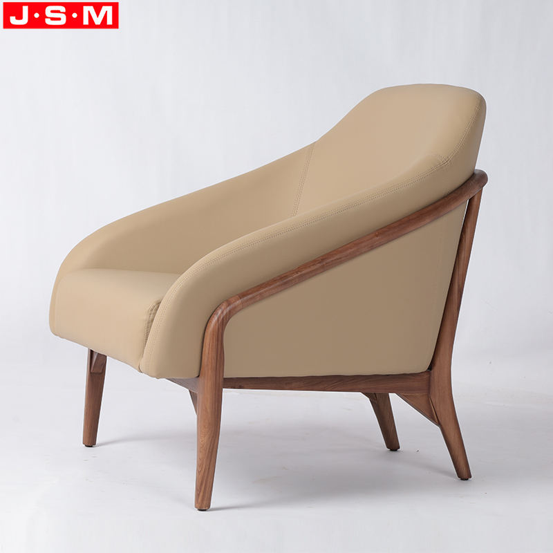 Office Leisure Accent Chair Wooden Frame Inside Dining Chair Fabric Leather Armchair