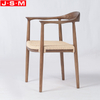 Paper Rope Seat Wood Dining Chair For Waiting Dining Room Restaurant