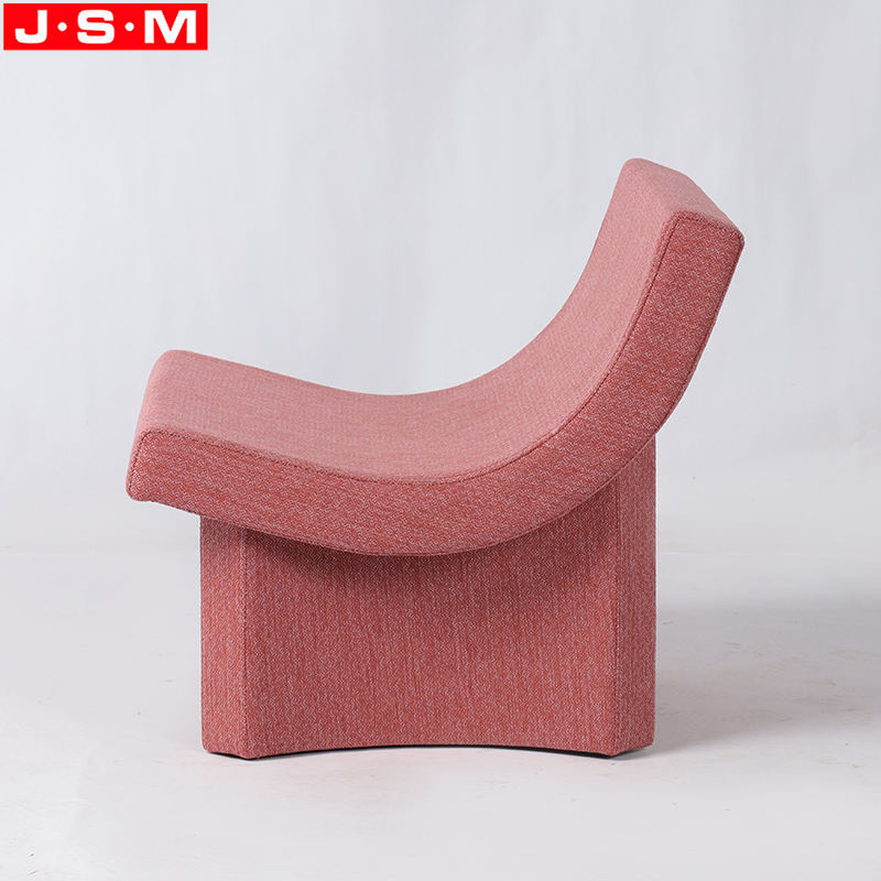 New Design Red Art Metal Frame Foam And Fabric Coffee Shop Sofa Armchair