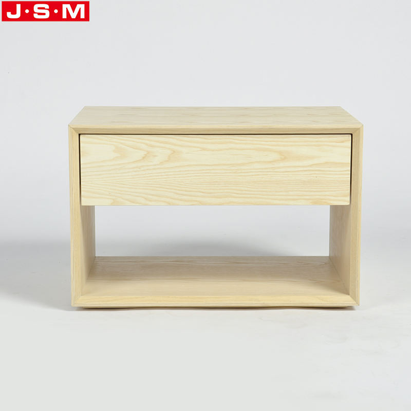 Wooden Bedside Cabinet 1 Drawer Side Tables Solid Timber Edge Nightstand