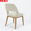 Modern Hotel Dining Room Restaurant Wooden Fabric White Dining Chair Cover