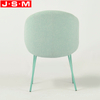 High Quality Wooden One Seat Light Green Low Back Metal Base Dining Chair