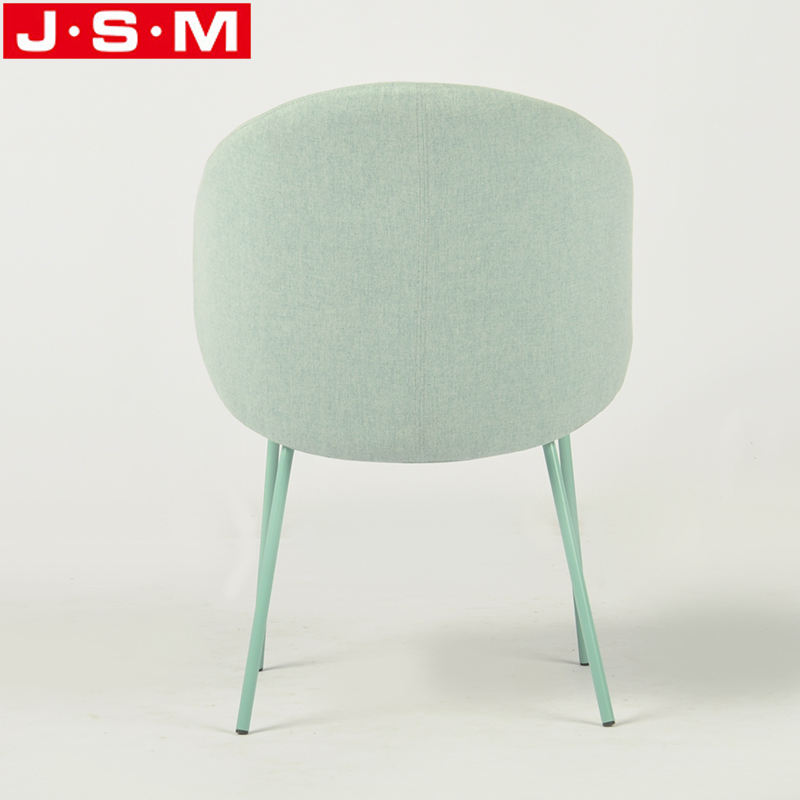 High Quality Wooden One Seat Light Green Low Back Metal Base Dining Chair