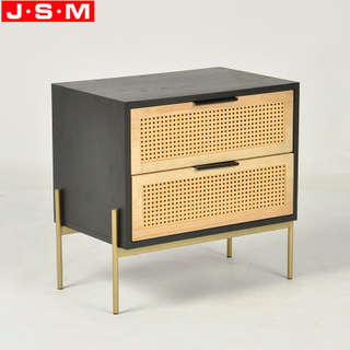 Good Quality Drawers Furniture Wooden Plastic Rattan Decoration Bedside Cabinet