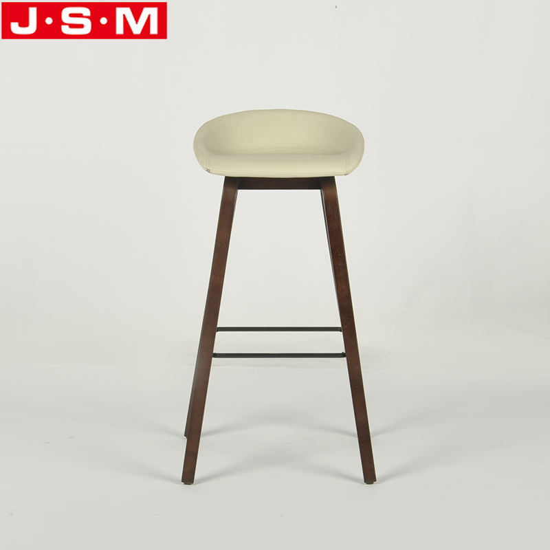 Custom Colors High Stool Kitchen Wooden Fabric Ash Timber Base Bar Chair