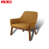 Modern Furniture Hotel Yellow Fabric Solid Wood High Back Leisure Armchair