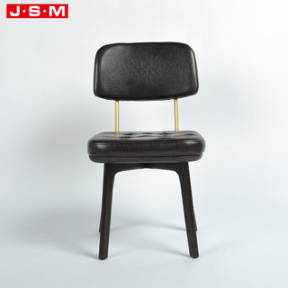 High Quality Furniture Dining Room Black Leather Upholstered Metal Dining Chairs