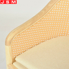 Elegant Modern Plastic Rattan Back Outdoor Wooden Cushion Seat Dining Room Chairs