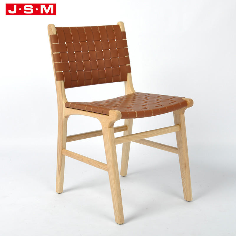 Simple Design Modern Nordic Wood Natural Faux Leather Outdoor Fabric Providers Dining Wood Chair